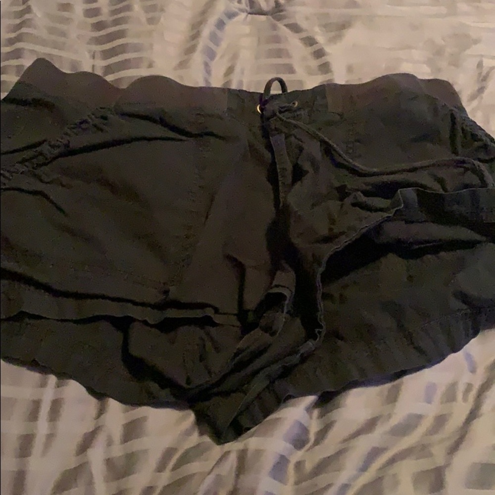 Black Ana Drawstring Cargo Shorts
